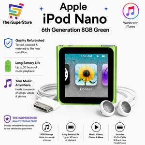 Apple iPod Nano 6th Generation 8GB Green Digital Media Player
